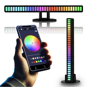 Rechageable Sound Music Pickup Rhythm Light Voice Activated RGB Car LED Lamp Bar - Picture 1 of 8