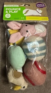 Leaps & Bounds Pounce & Play 6-Count Pack of Wool and Organic Cotton Cat Toys - Picture 1 of 3