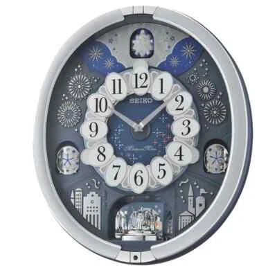 SEIKO Glittering Starry Night Melodies in Motion Wall Clock, Silver - Image 1 of 3