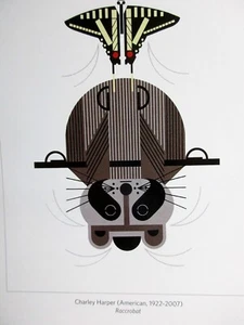 Charley Harper- RACCROBAT Calendar Page Art Print 5.5"X 8.25" - Picture 1 of 3