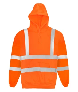 Hi Vis Hoodie Warnschutz Pullover Hoodie Orange Schwarz Ritter - Bild 1 von 1