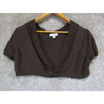 Cárdigan corto marrón maternidad Liz Lange para mujer talla mediana Foto 1 de 4