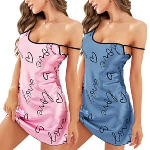 Women's Satin Silk Sleepwear Pajamas Nightdress Lingerie Night Dress Skirt Grils - Picture 1 of 22