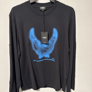 Harley Davidson Blur Eagle Long Sleeve Men’s Sz Large Black NWT - Picture 1 of 4