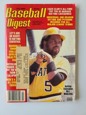 Baseball Digest July 1984 Bill Madlock Pittsburgh Pirates MLB - Image 1 of 2
