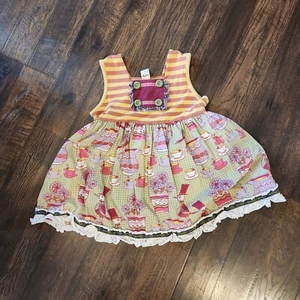 Matilda Jane Girl's Size 12 Sailor Character Counts Tea Party Stripes Ruffle Top - Picture 1 of 6