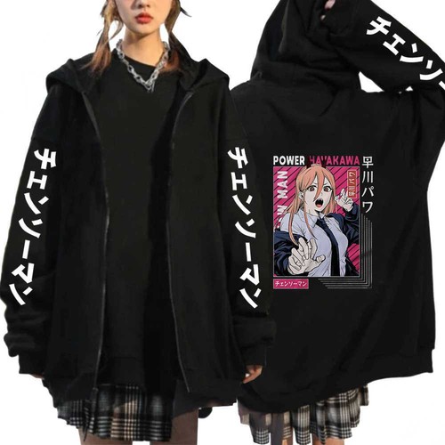 VETEMENTS Felpa con cappuccio Chainsaw Man anime cosplay felpa con cappuccio giacca giacca coat nero
