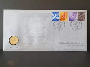FDC - 1999 - PARLAMENTO PARA ESCOCIA - CUBIERTA DE MONEDA PRIMER DÍA - FRANQUEO GRATUITO N-19 - Imagen 1 de 1
