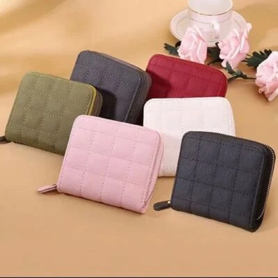 Women's Compact Folding Leather Wallet - Multi-Pocket Coin & Card Holder​ - Image 1 of 4