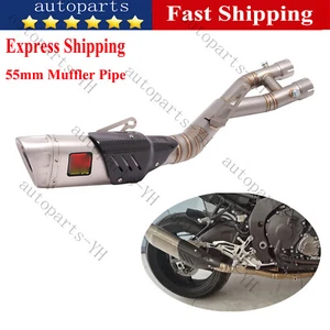 Exhaust Pipe 55mm Muffler Silencers Pipe Slip On For Yamaha YZF-R1 R1M 2015-2025 - Imagen 1 de 10