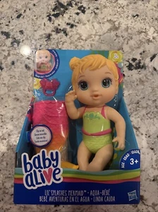 Baby Alive Lil Splashes Mermaid Blonde Top Changes Color Rare Doll Rare Collect - Picture 1 of 2
