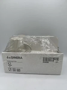 New in Box IKEA Dinera Gray Beige 4 Mugs  Coffee Cup & 6 Saucers 15199 Good HTF - Picture 1 of 4