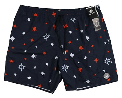 VOLCOM 4th of July 17" Board Shorts sz XL X-Large Navy Blue USA Swim Trunks - Image 1 of 2