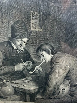 ANTIKER STICH BONS AMIS GERAHMT HINTER GLAS - Bild 1 von 4