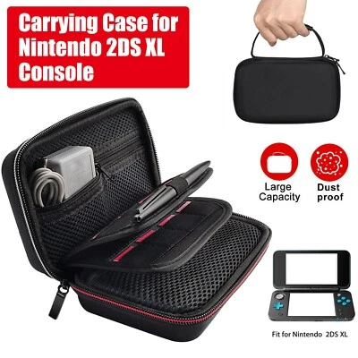 Carrying Case Bag for Nintendo 2DS XL Model Hard Shell Travel Cover Pouch Black - Image 1 of 4