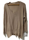 SASS Womens Jumper Cable Knit Long Sleeve Size 18 Beige Tan Ribbed