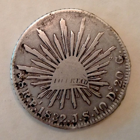 ~ 1832 Pi JS Mexico 8 Reales - Scarce Petosi Mint Coin Cover
