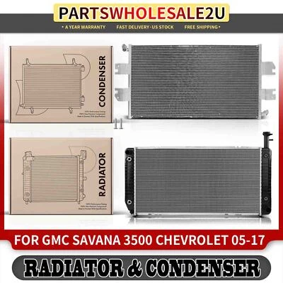 Kit de refrigeración de radiador y condensador de CA para Chevrolet Express 2500 GMC Savana 2500 Foto 1 de 4