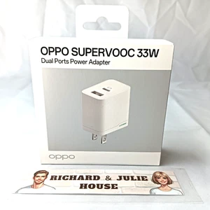 OPPO SuperVOOC 33W Dual Port USB-C/USB-A Fast Wall Charger US Plug New - Picture 1 of 10