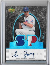 GREG MADDUX 2007 UPPER DECK PREMIER 3 COLOR PATCH AUTOGRAPH AUTO #5/25 -CUBS!!!