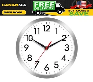 Wall Clock, Modern Small Wall Clocks Battery Operated 8 Inch, Silent Non-Ticking - Picture 1 of 10