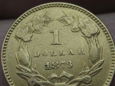 1873 $1 Gold Indian Princess One Dollar Coin- Closed 3 Cover