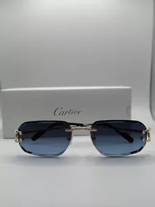 Brand New Cartier CT0468S 002 Gold/Blue Vintage C Decor - Picture 1 of 16