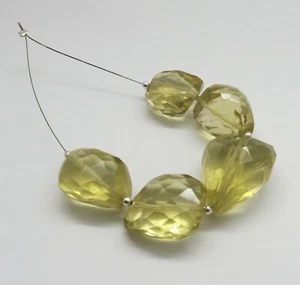 Natural Gemstone Lemon Quartz Nuggets Beads 5 Pieces 125 Carats Stones Beads  - Picture 1 of 4