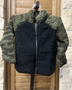 Carters Boy’s Camo Fleece Zip Front Jacket Black & Green Soft Size 3T NWT - Picture 1 of 4