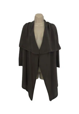 Cárdigan suéter gris para mujer New York & Co cuello chal frente abierto manga 3/4 M Foto 1 de 4
