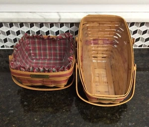 2-LOT LONGABERGER Christmas Basket Sets: 1991 Yuletide Traditions, 1993 Bayberry - Picture 1 of 12