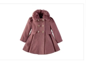Rothschild & Co Toddler  Princess Coat Faux Fur Collar - Pink, Gold Sparkle - Picture 1 of 5