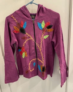 Freak Street New Zip Front Hoodie Size Medium. Embroidered In Nepal. - Picture 1 of 9