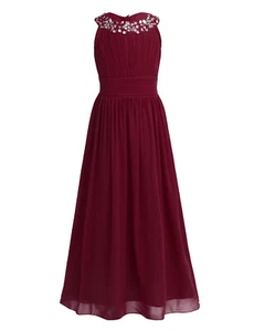UK Kids Girls Dress Princess Pageant Wedding Bridesmaid Birthday Party Ball Gown - Picture 1 of 46
