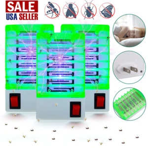 3Pcs Electric Plug in Mosquito killer Lamp Zapper Night Indoor Fly Bug LED Trap - Picture 1 of 23