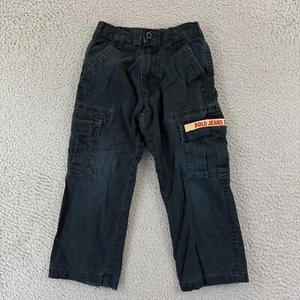 Vintage Polo Ralph Lauren Jeans Boys 4 Blue Elastic Waist Cargo Pocket Skater - Picture 1 of 12