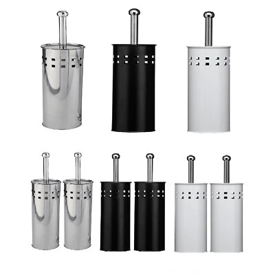 DENNY INTERNATIONAL Free Standing Home Bathroom Toilet Cleaning Brush Holder in Silver,white & Black