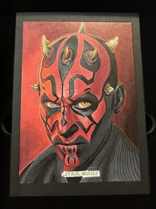 Topps Star Wars Galactic Antiquities Oversized Art Darth Maul By Mike Stephens - Picture 1 of 2