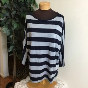 Chaps Langarmshirt Dolmanarm gestreift Damen Gr. XXL marine & hellblau - Bild 1 von 12