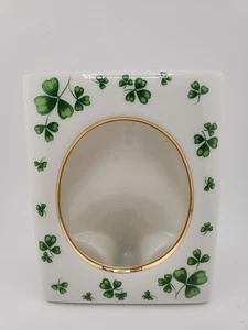 Vintage Lefton Porcelain 5" Picture Frame with Shamrock #02618 - Picture 1 of 2