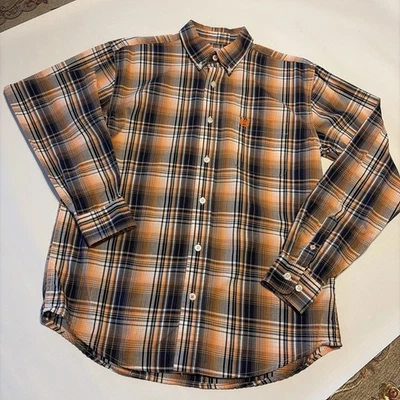 Camisa Western Cinch Boys 14 XL Manga Longa Botão para Cima Multicolorida Xadrez Cowboy - Imagem 1 de 4