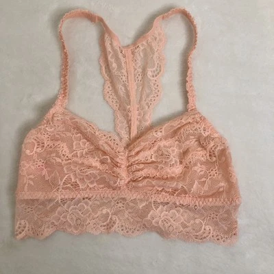 PINK Peach-pink Lace Bralette Bra Size Small - Image 1 of 4