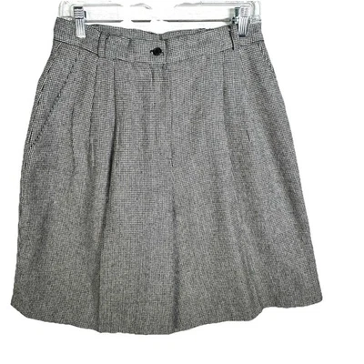 Винтажные плиссированные шорты-бермуды London Fog Houndstooth шерстяная смесь женские размер 30 опрятные - Изображение 1 из 3