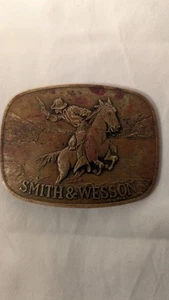 Vintage Smith & Wesson 1975 belt buckle Horse And Rider - Picture 1 of 4