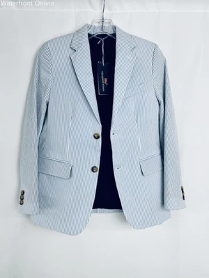 Vineyard Vines Seersucker Blue | White Boys Blazer Size 14 NWT - Image 1 of 4