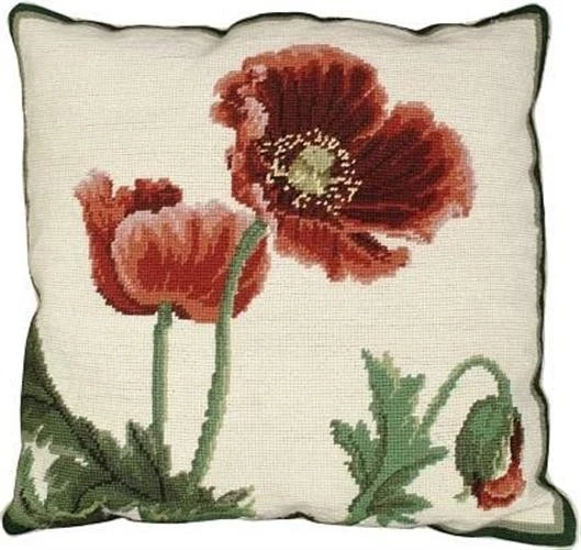 Almohada de punta de aguja floral hecha a mano 18x18-elegancia victoriana Foto 1 de 1