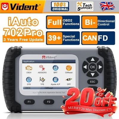 Vident iAuto702Pro Diagnostic Scanner Bidirectional Scan Tool Key Programming