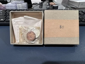 1950 United States Mint Silber Proof Set 5 Münzen mit Original Box + Taschentuch (GXX) - Bild 1 von 11