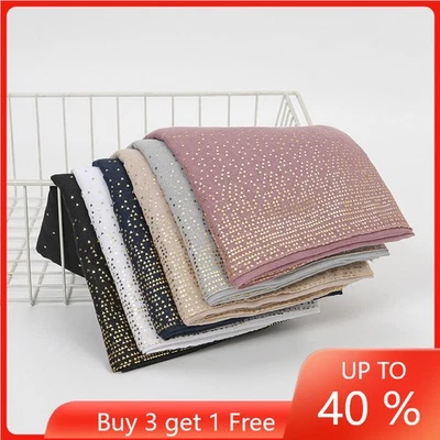 Women Muslim Soft Long Scarf Plain Shawls Islamic Hijab Scarves Head Wrap Stole - Image 1 of 4