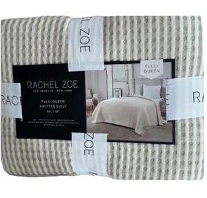 Rachel Zoe Full/Queen Knitted Taupe and Cream Quilt 88”x92” - Bild 1 von 3